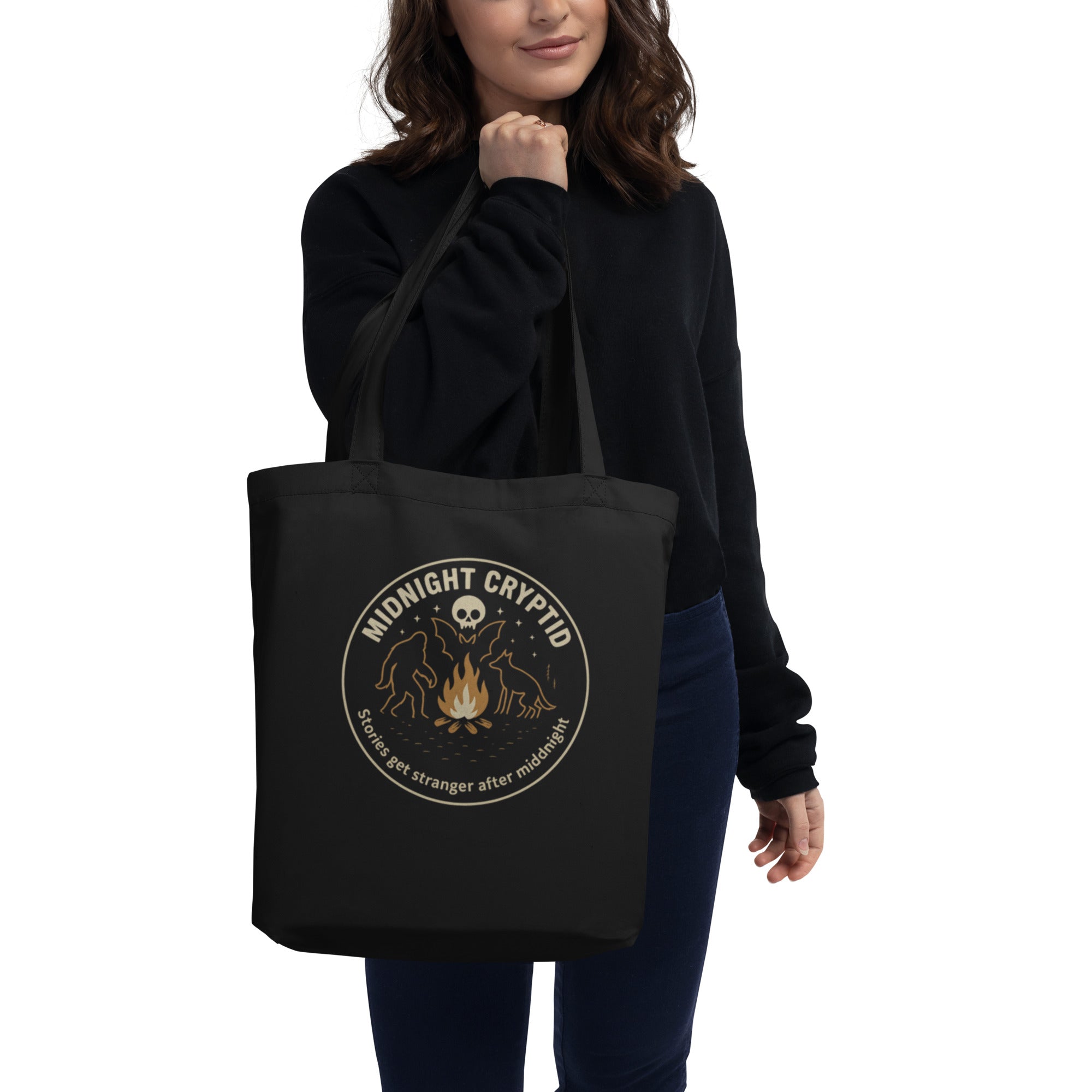 Organic Cotton Tote Bag – Midnight Cryptid