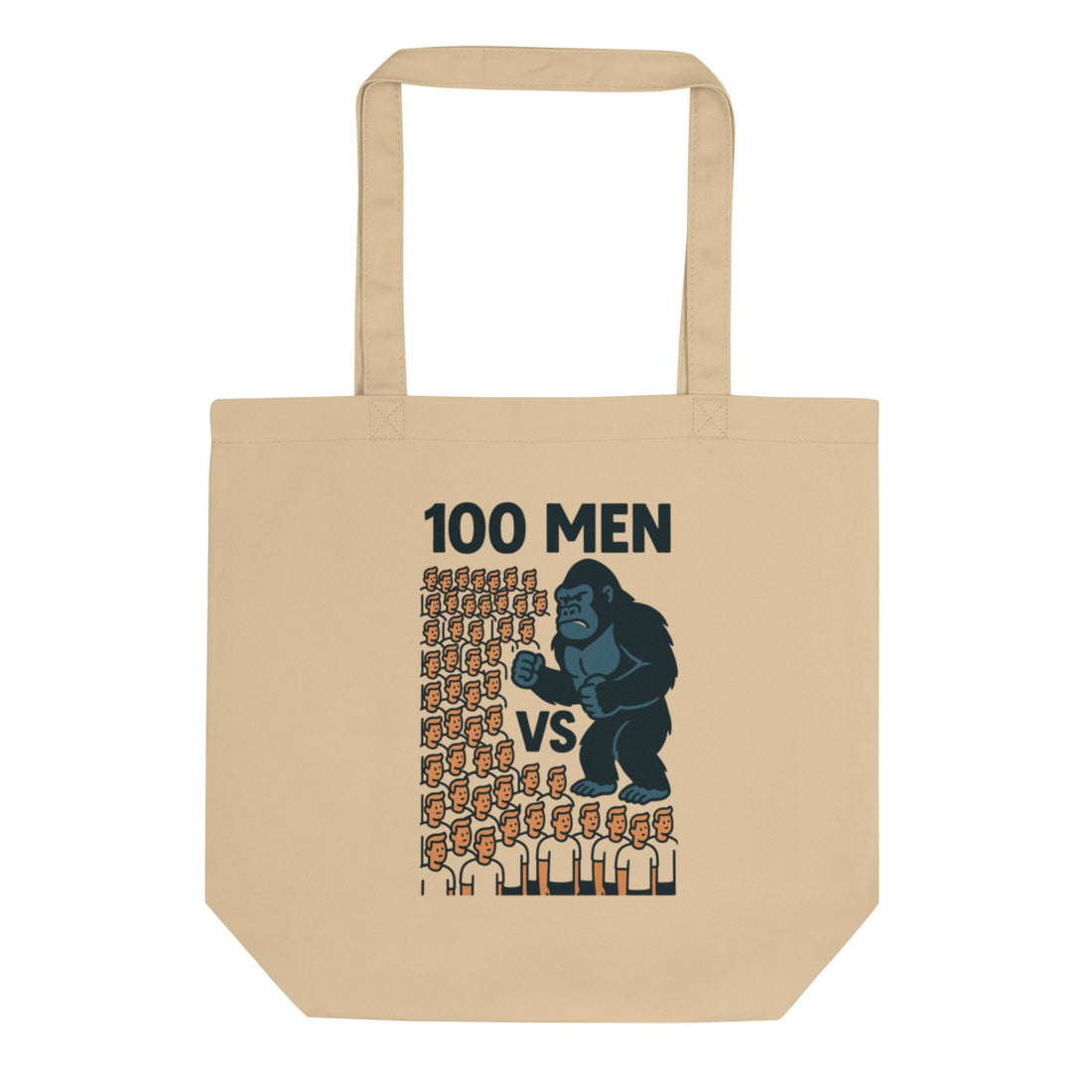 Organic Cotton Tote 100 Men vs Gorilla Showdown