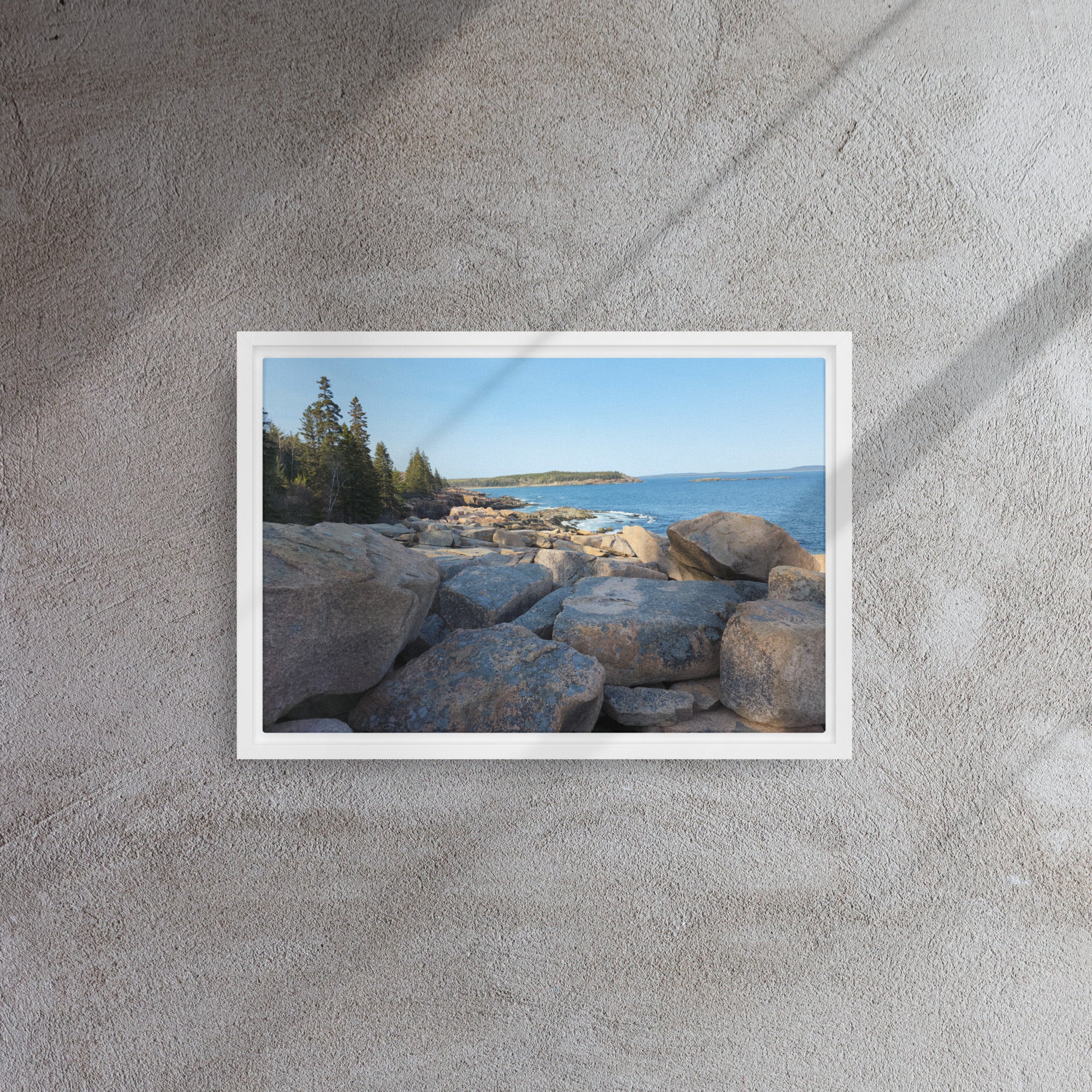 Capture Coastal Beauty: Stunning 18x12” Bar Harbor Maine Framed Canvas!